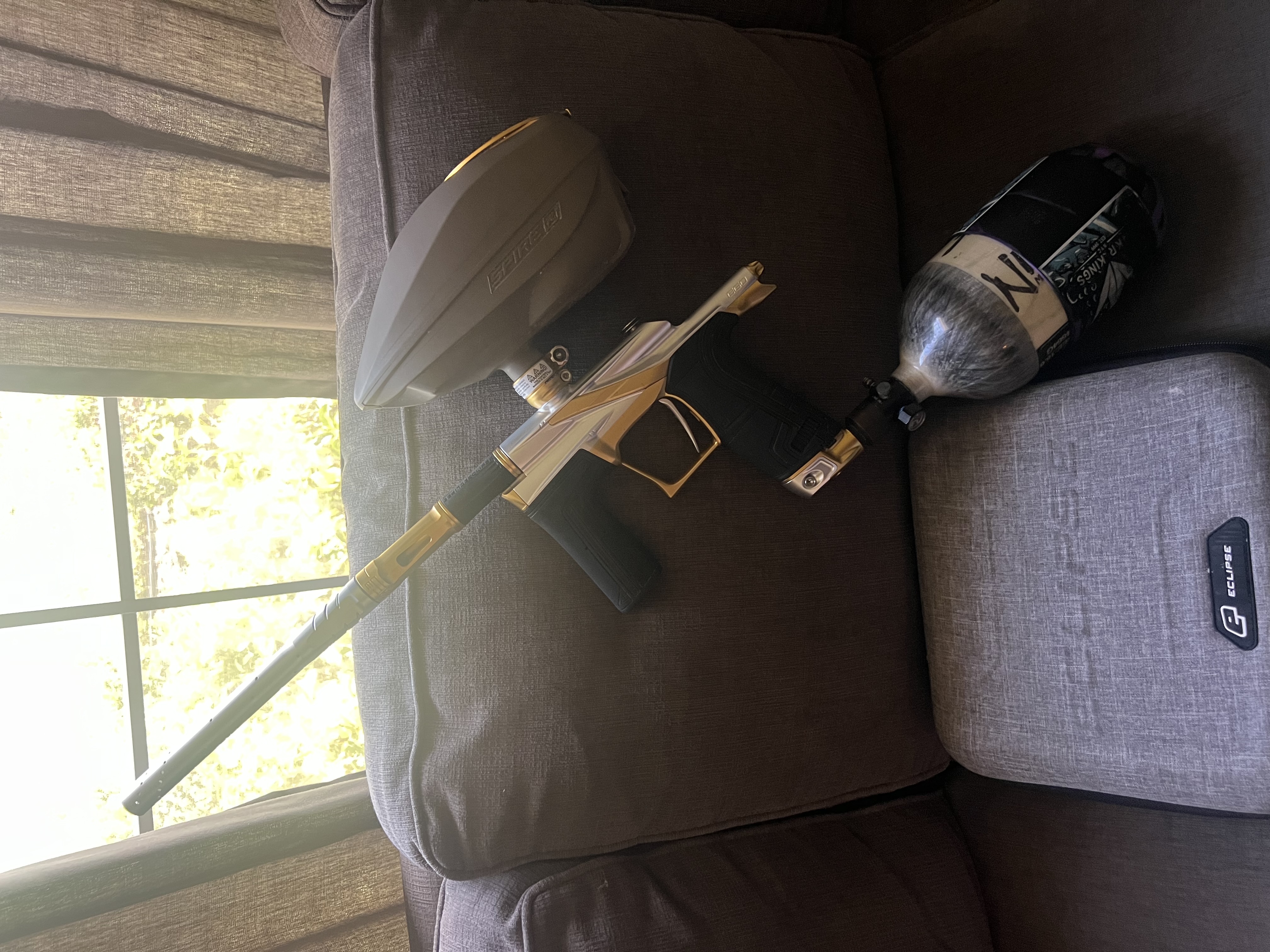 Planet Eclipse LV2 Paintball Marker w/ Ninja 68/4500 Tank & Spire IR2 Hopper – Like New