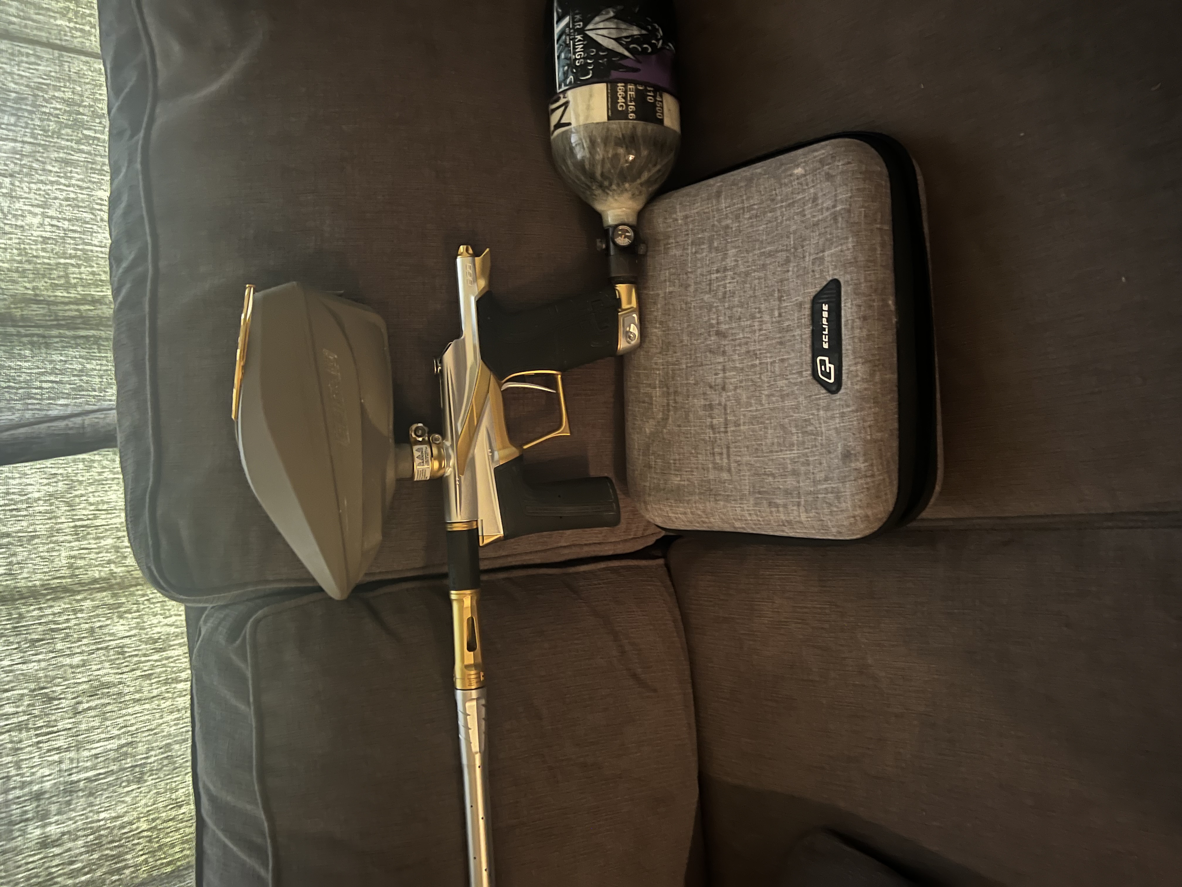 Planet Eclipse LV2 Paintball Marker w/ Ninja 68/4500 Tank & Spire IR2 Hopper – Like New