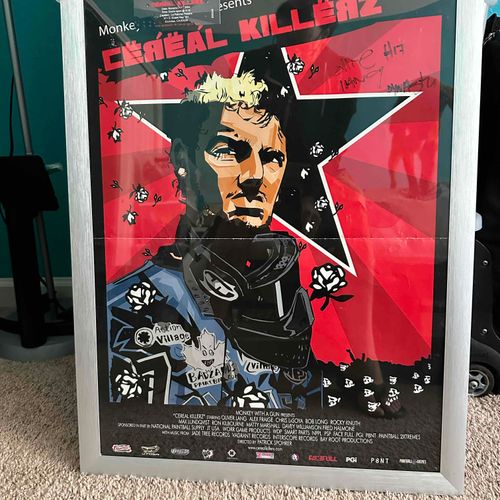 RARE!!! SIGNED, Framed Cereal Killerz Movie Poster + Premiere Ticket