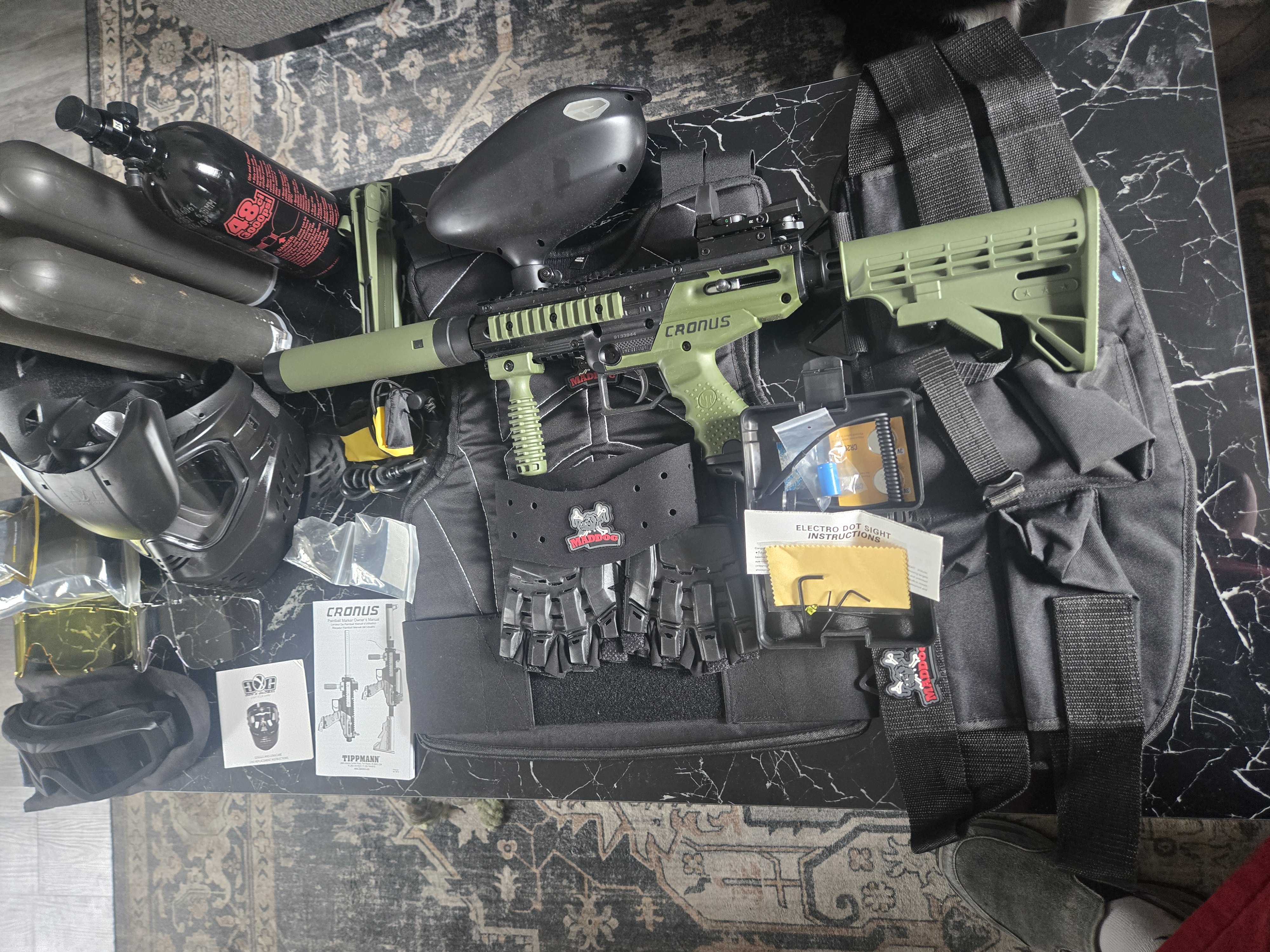 Maddog Tippmann Cronus Tactical Protective Paintball Gun Marker Starter Package