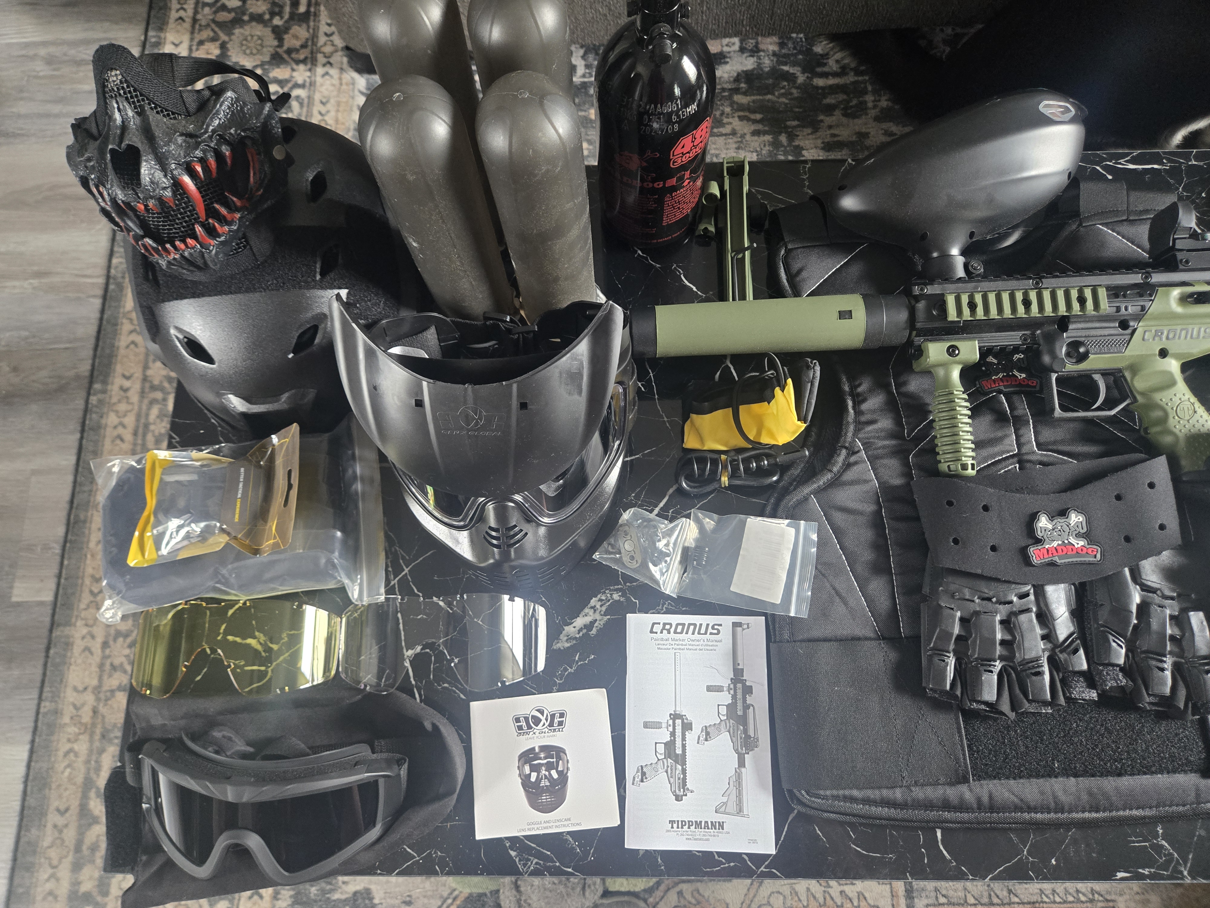 Maddog Tippmann Cronus Tactical Protective Paintball Gun Marker Starter Package