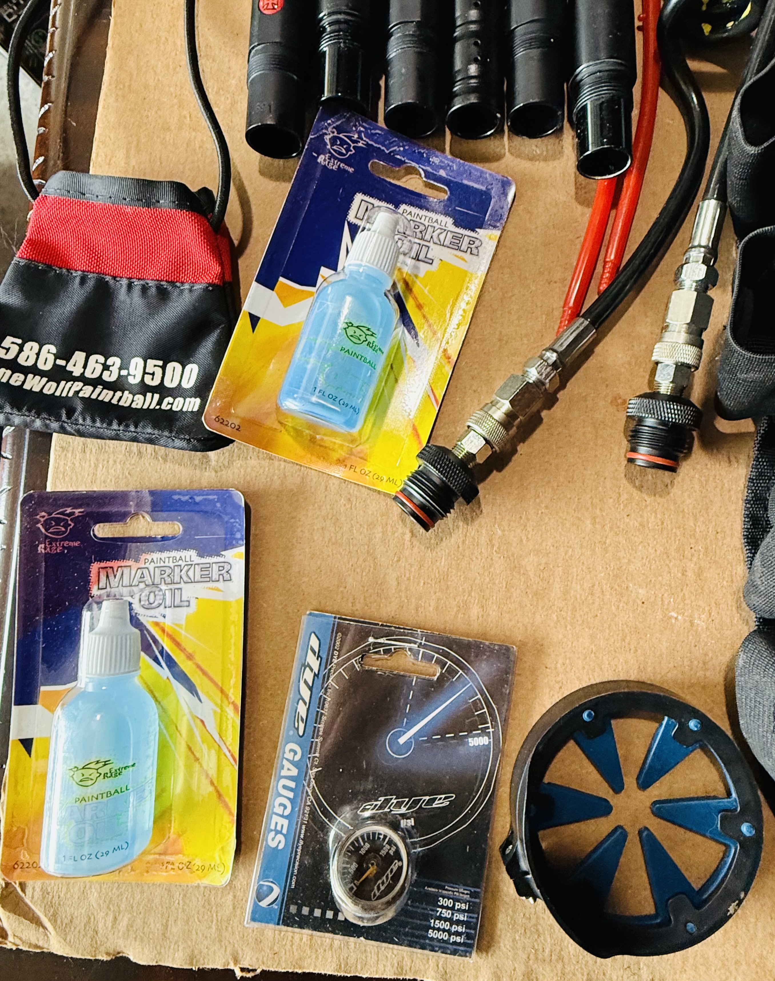 Complete Paintball Gearbag Lot - Masks, Loaders, Barrels, & Accessories (Dye, Empire, Valken)