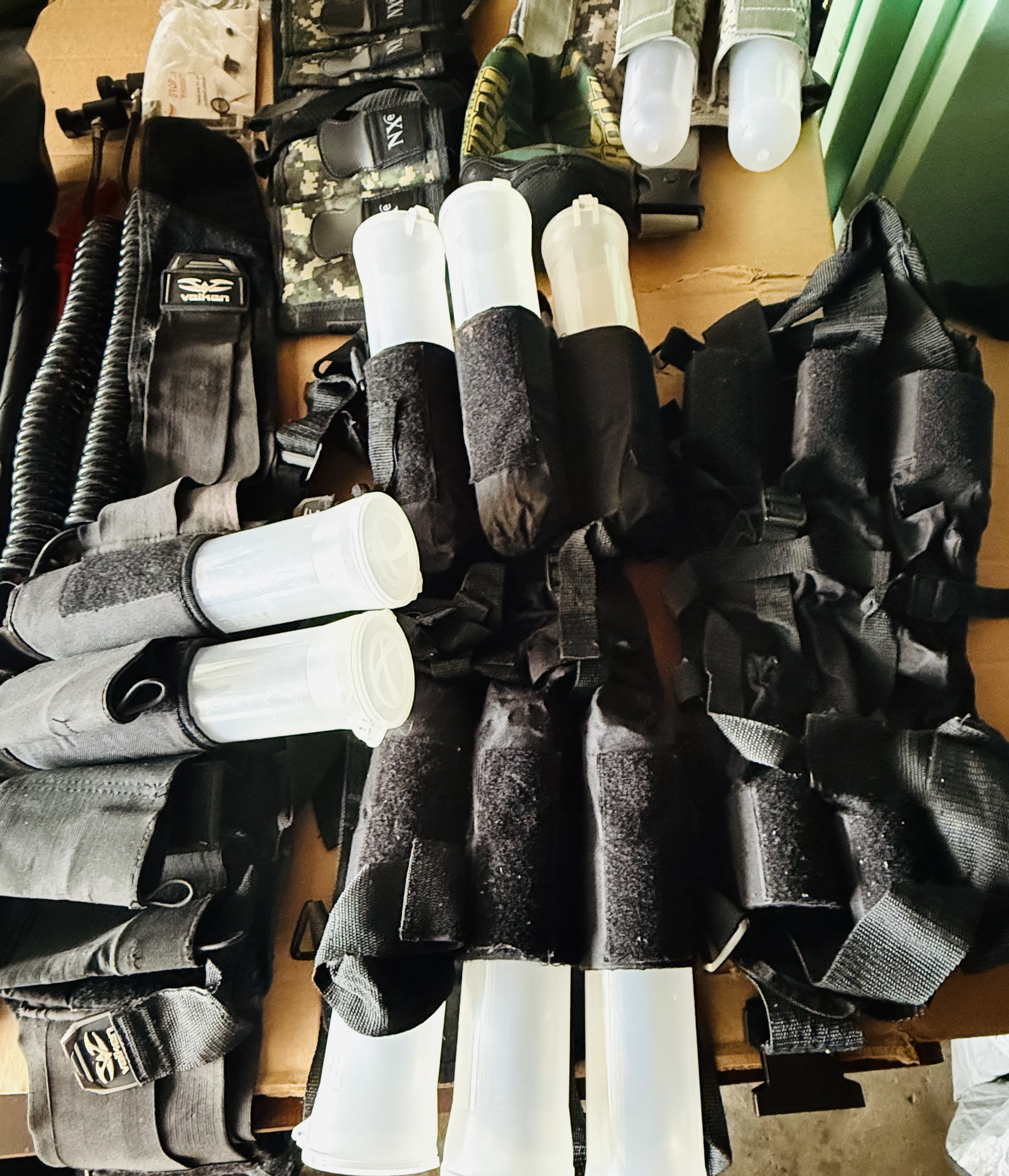 Complete Paintball Gearbag Lot - Masks, Loaders, Barrels, & Accessories (Dye, Empire, Valken)