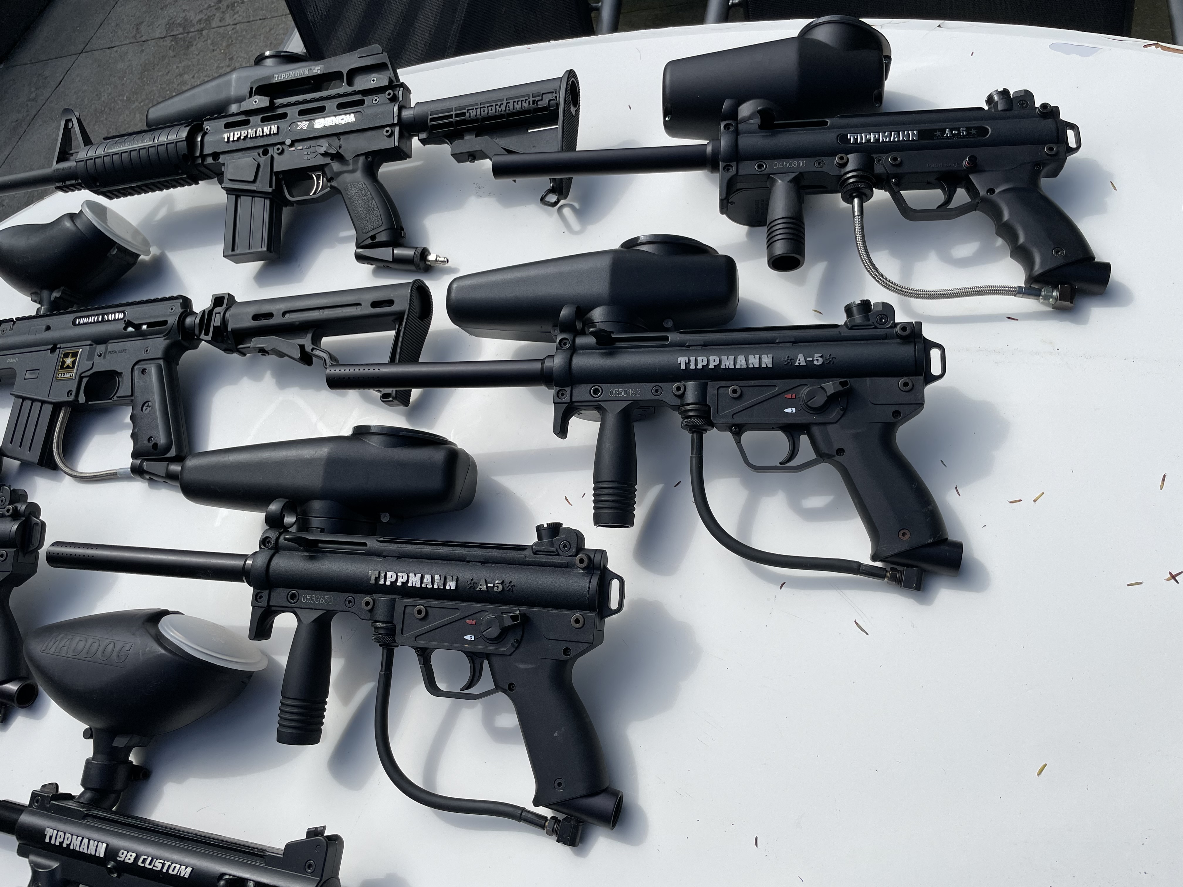 Tippmann Paintball Lot – 6 Markers, Masks & Gear
