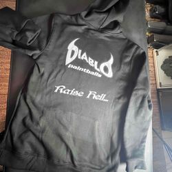 Diablo Paintball Trauma Hoodie - Size L  - Bonus Vtg Diablo Sticker Sheets - NOS
