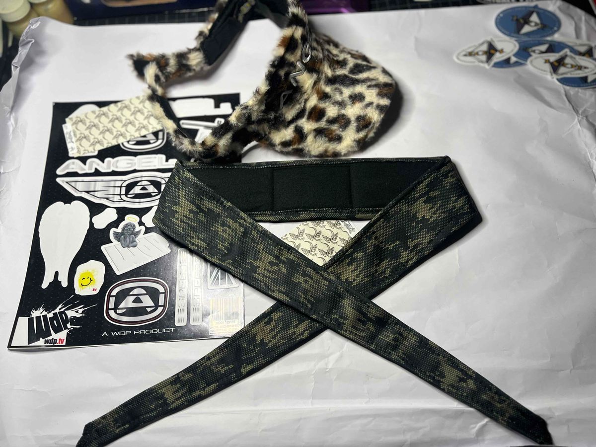 Angel Paintball Headband - Green Digicamo + Angel Visor + Sticker Sheet Lot