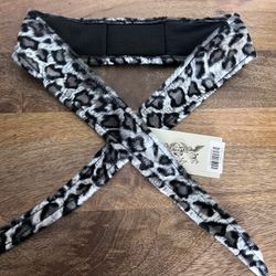 Angel x Bunkerking Paintball Headband - Grey Snow Leopard - Vintage - Padded