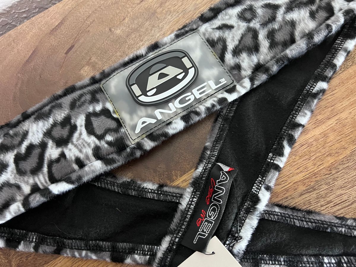 Angel x Bunkerking Paintball Headband - Grey Snow Leopard - Vintage - Padded