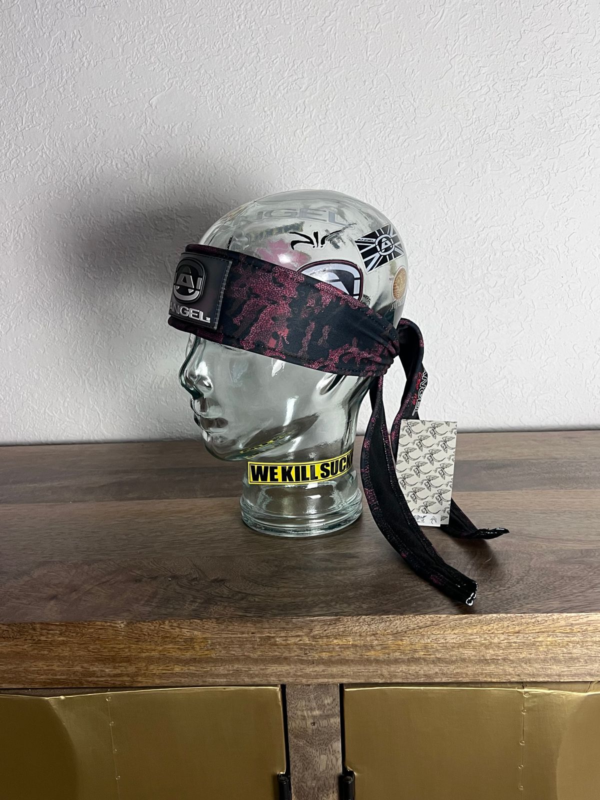 Angel x  Bunkerking Paintball Headband - Crimson Camo - Vintage - Padded - New Oldstock