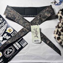 Angel Paintball Headband - Green/gold Camo + Angel Visor + Sticker Sheet Lot