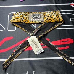 Angel X Bubkerking Headband - Gold Snow Leopard - New oldstock