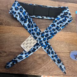 Angel x Bunkerking Paintball Headband - Blue Snow Leopard - Vintage - Padded