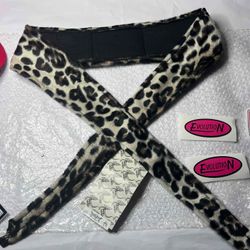 Angel Paintball Headband SNOW LEOPARD + Visor + Vintage Sticker Lot