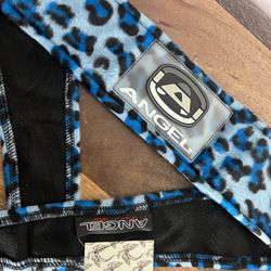 Angel x Bunkerking Paintball Headband - Blue Snow Leopard - Vintage - Padded