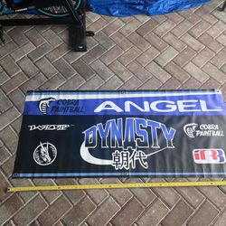 Dynasty Cobra Paintball Angel Banner c.2002 - two sides - vtg, mint 