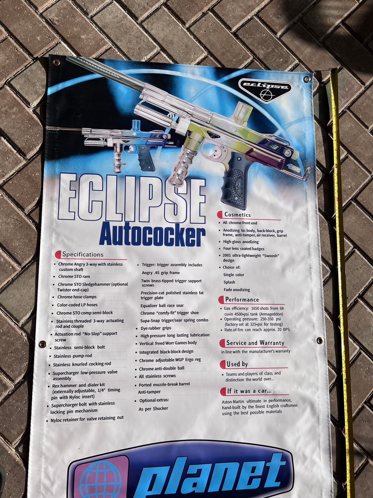 Planet Eclipse Autococker Paintball Banner - vtg, mint