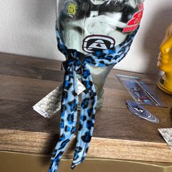Angel x Bunkerking Paintball Headband - Blue Snow Leopard - Vintage - Padded