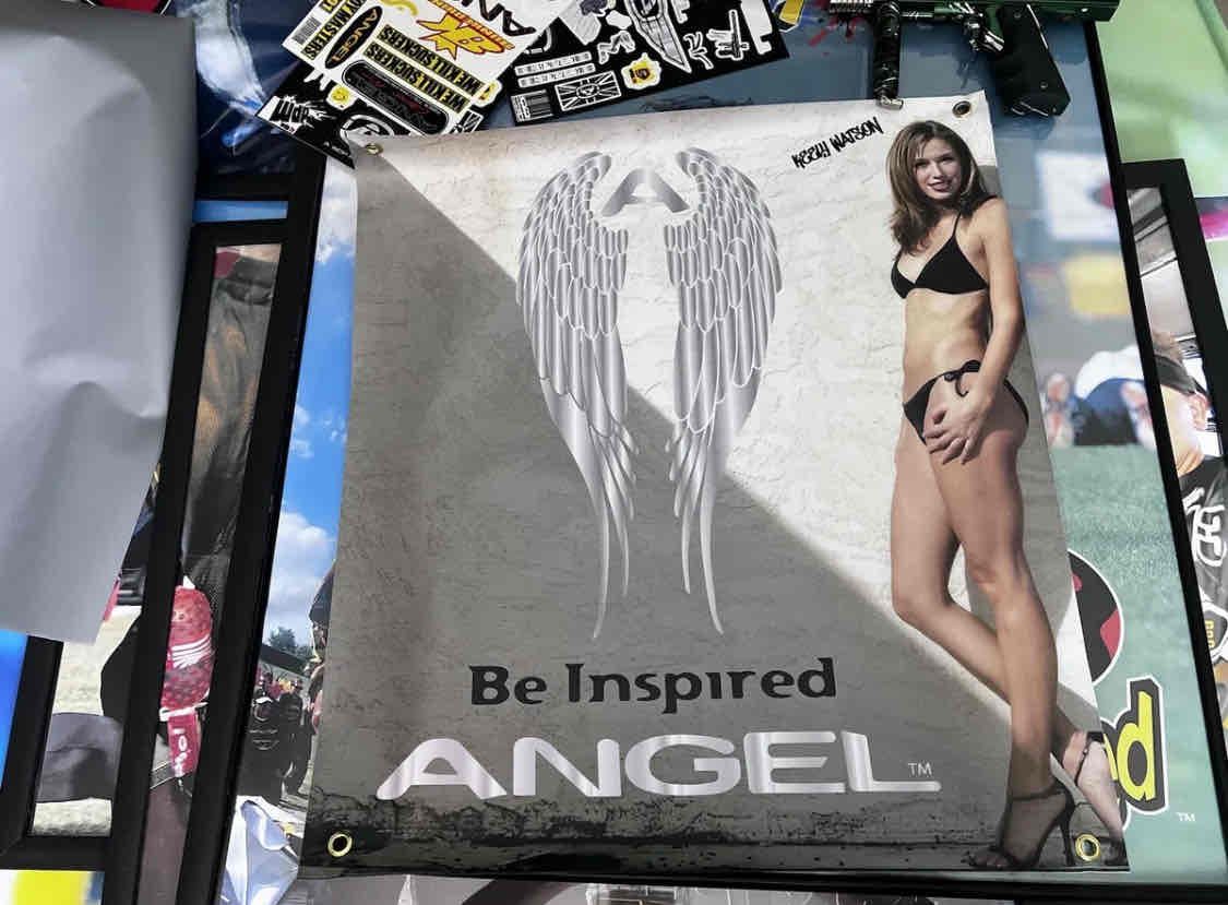 Vintage 🔥 Keely Watson 🔥 WDP Angel Shop Paintball Banner  - VTG, Mint
