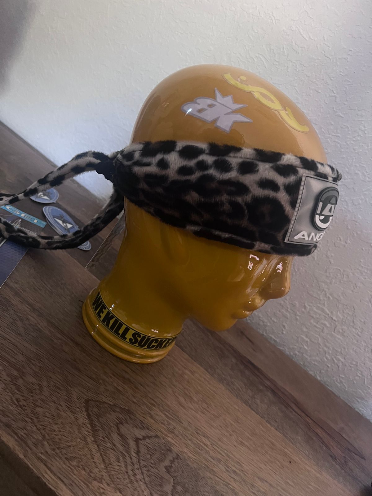 Angel x Bunkerking Paintball Headband - Leopard - Vintage - Padded