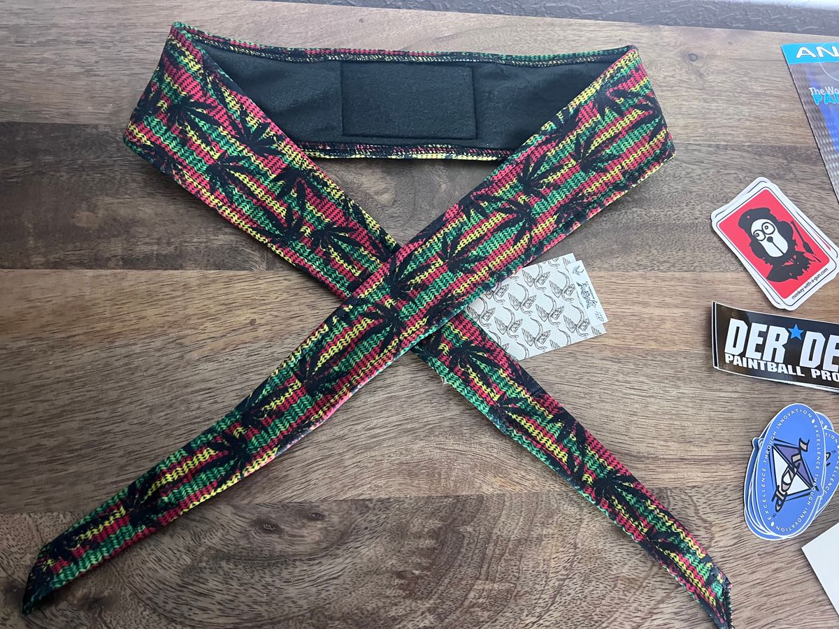 Angel x  Bunkerking Rasta Paintball Headband - Vintage - Padded - New Oldstock