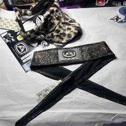 Angel Paintball Headband - Green/gold Camo + Angel Visor + Sticker Sheet Lot