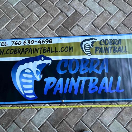 🔥 Dynasty Cobra Paintball Angel Banner c.2002 - two sides - vtg, mint
