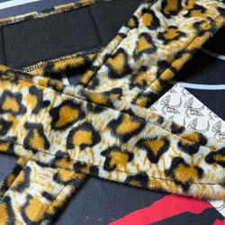 Angel X Bubkerking Headband - Gold Snow Leopard - New oldstock