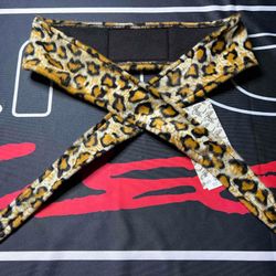Angel X Bubkerking Headband - Gold Snow Leopard - New oldstock