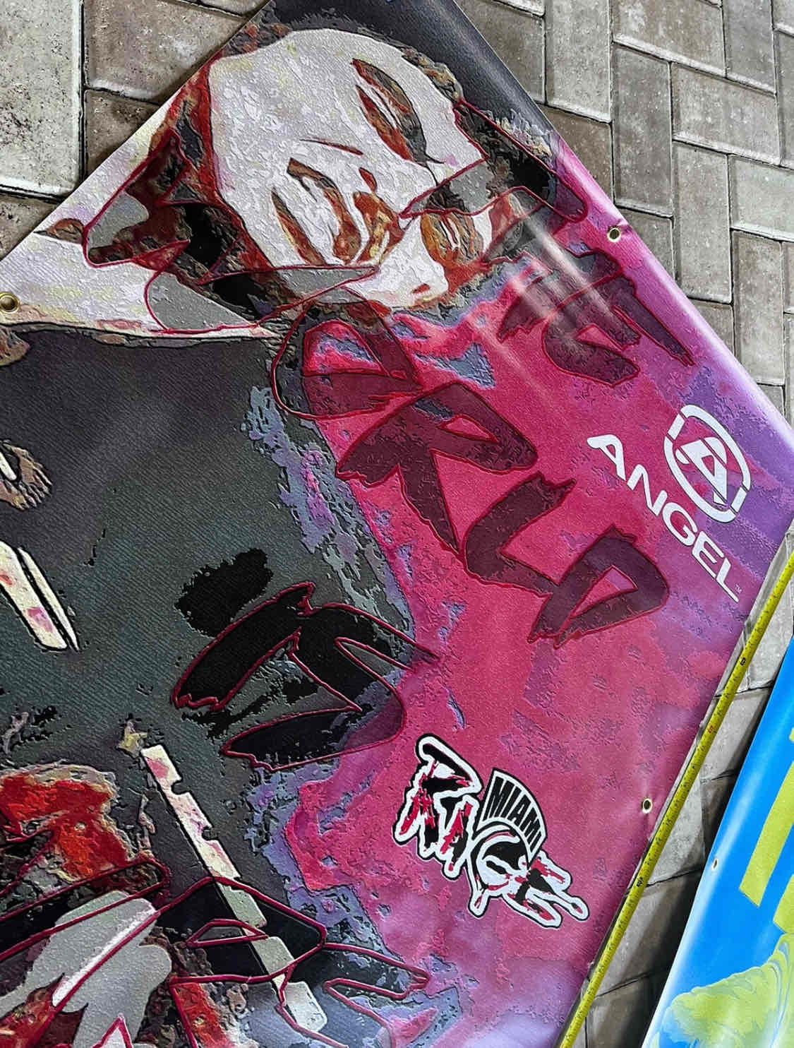 🔥 WDP Angel Miami Rage Banner c.2005 - vtg, mint 