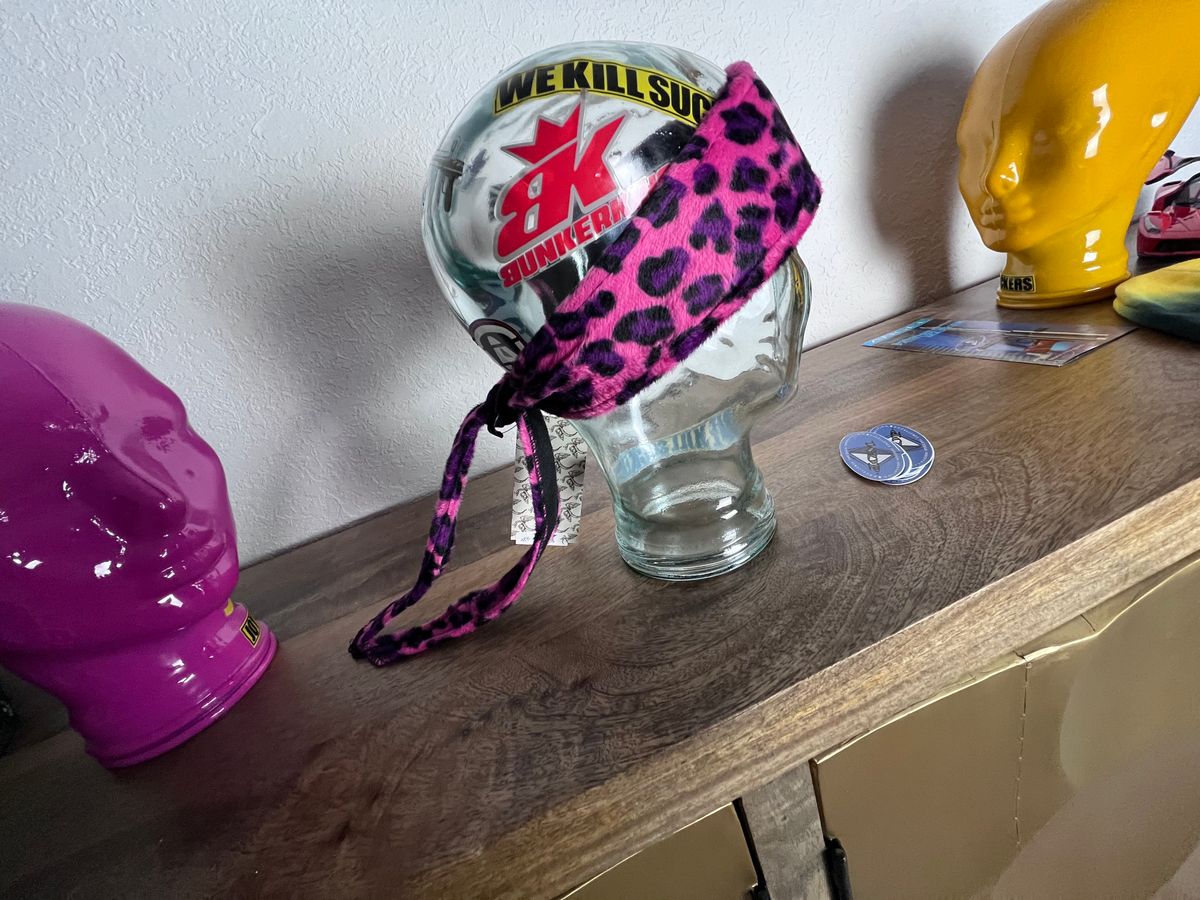 Angel x Bunkerking Paintball Headband - Pink Snow Leopard - Vintage - Padded