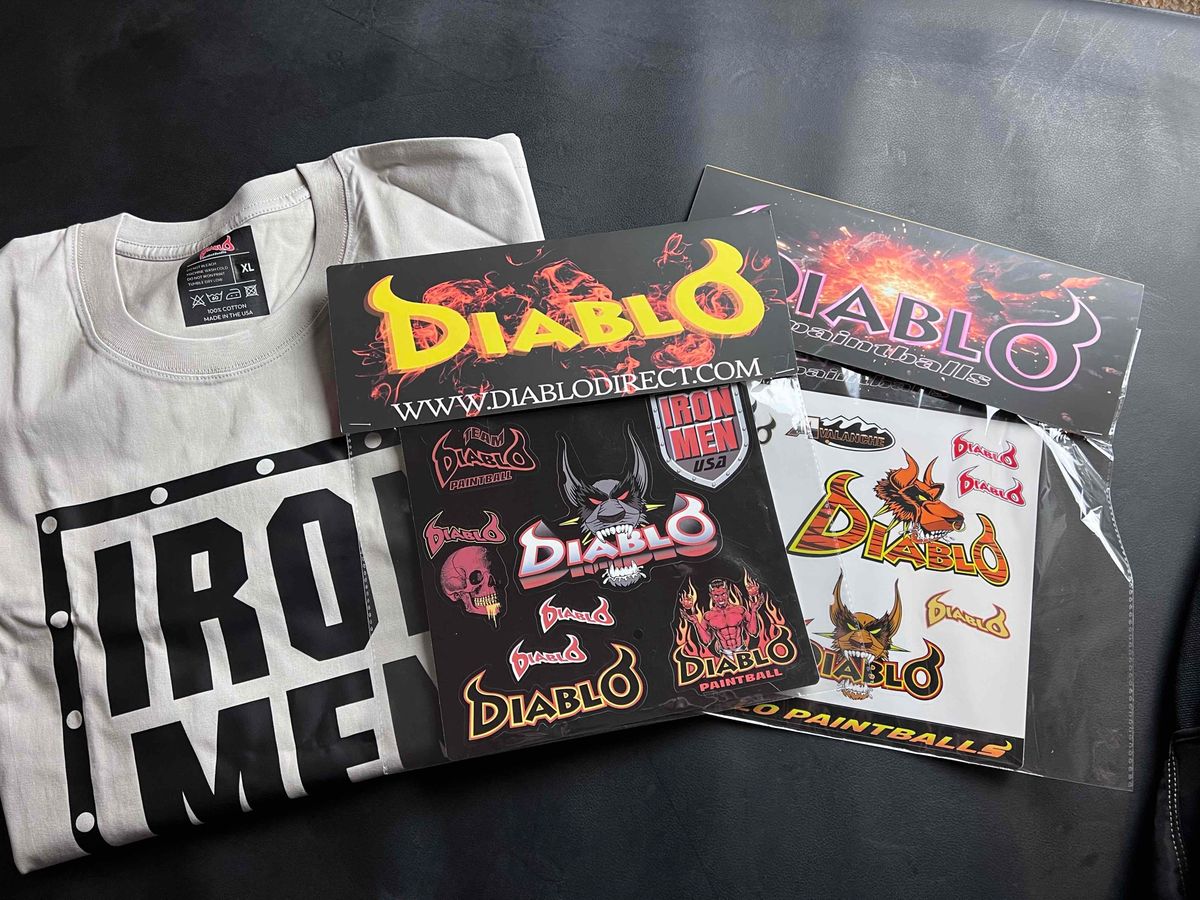 Vintage 🔥 Diablo Ironmen Paintball T Shirt - Size XL  - NOS - Bonus Stickers