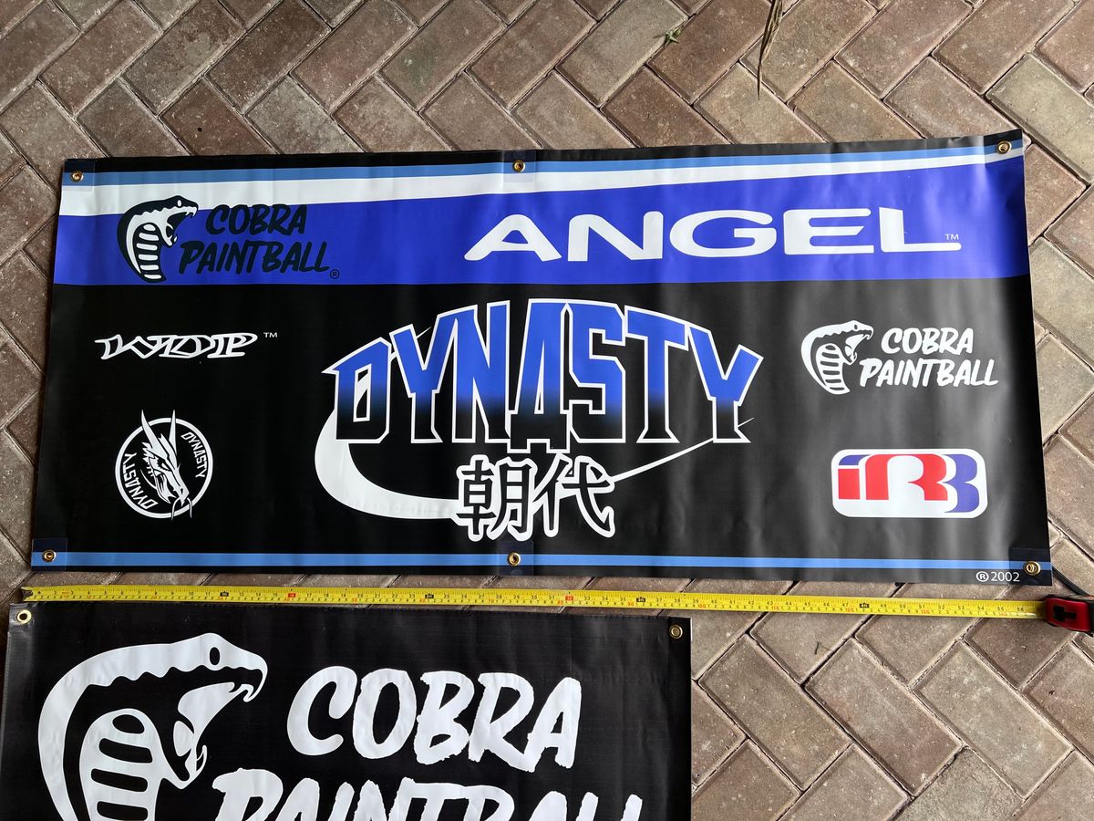 Dynasty / Cobra Paintball / Angel banner - vtg, mint