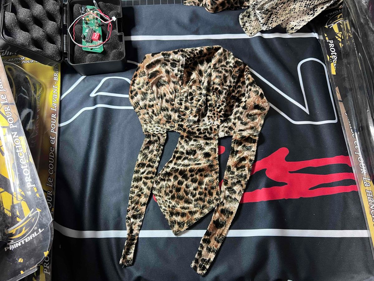 🔥 System X Paintball Head Wrap - Leopard - Vintage, New Oldstock 🔥 Autococker