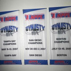 🔥Dynasty NPPL banners lot of 3🔥 vtg, mint memorabilia