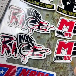MacDev Miami Rage NPPL ( 7 stickers ) new oldstock, mint