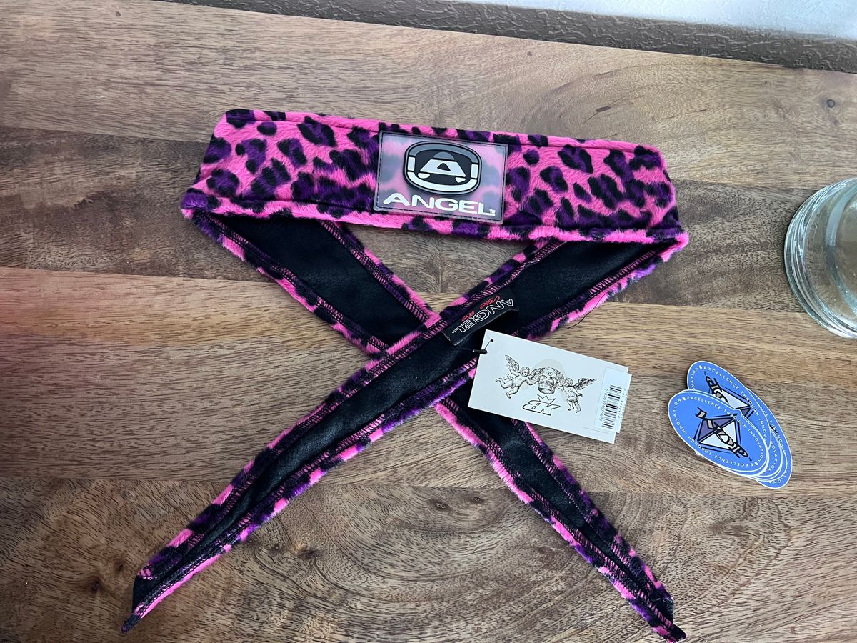 Angel x Bunkerking Paintball Headband - Pink Snow Leopard - Vintage - Padded
