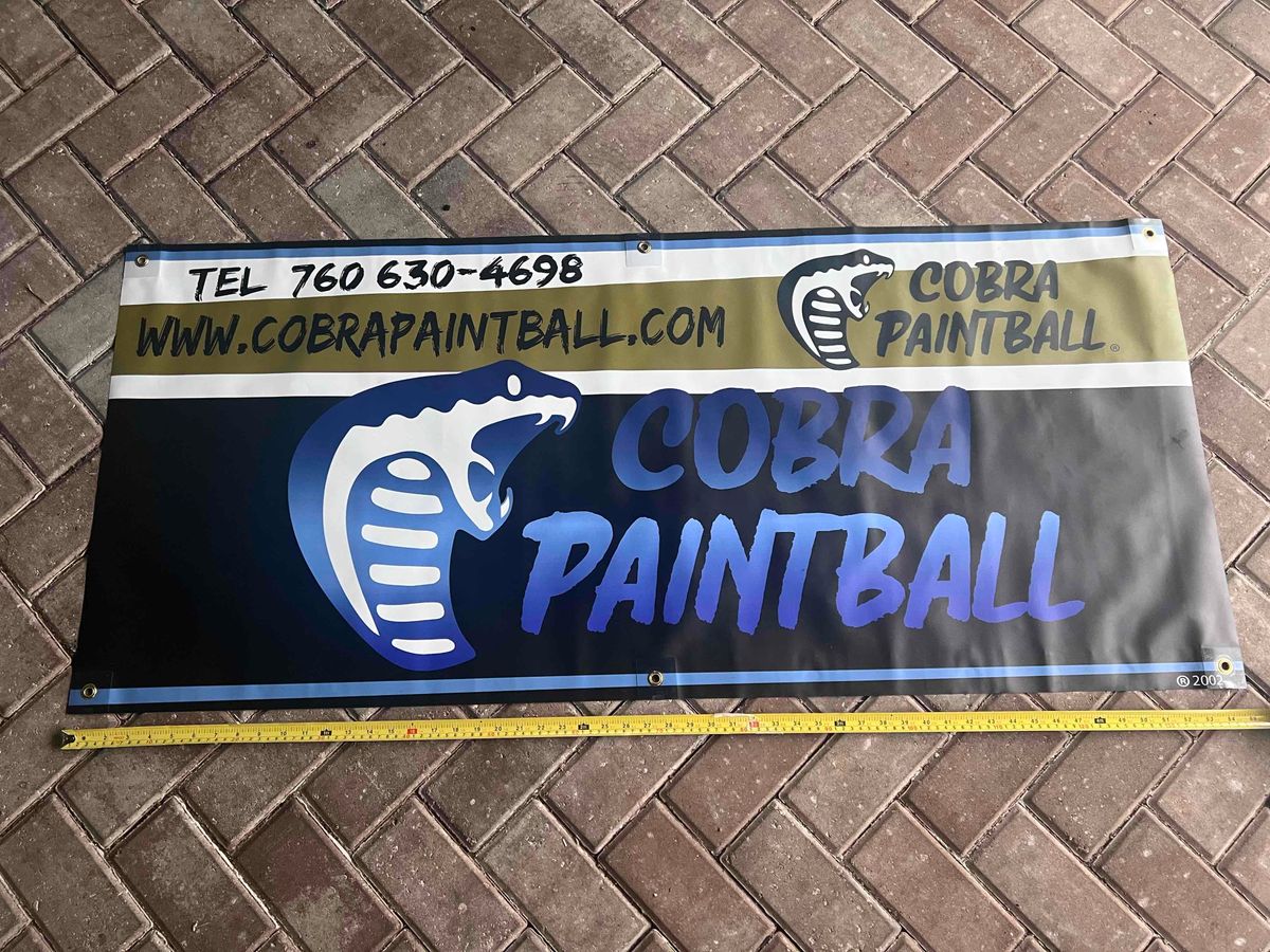 Cobra Paintball Angel Banner c.2002 - two sides - vtg, mint 
