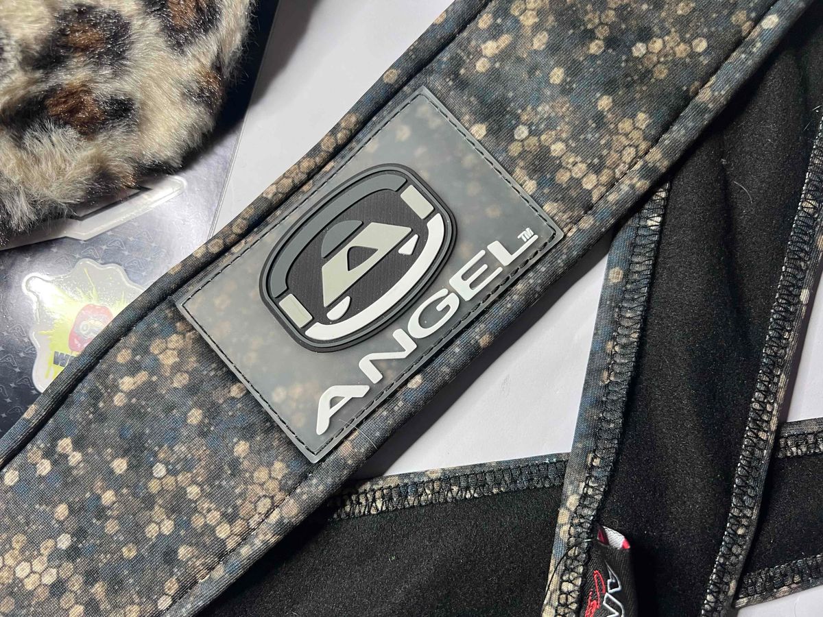 Angel Paintball Headband - Green/gold Camo + Angel Visor + Sticker Sheet Lot