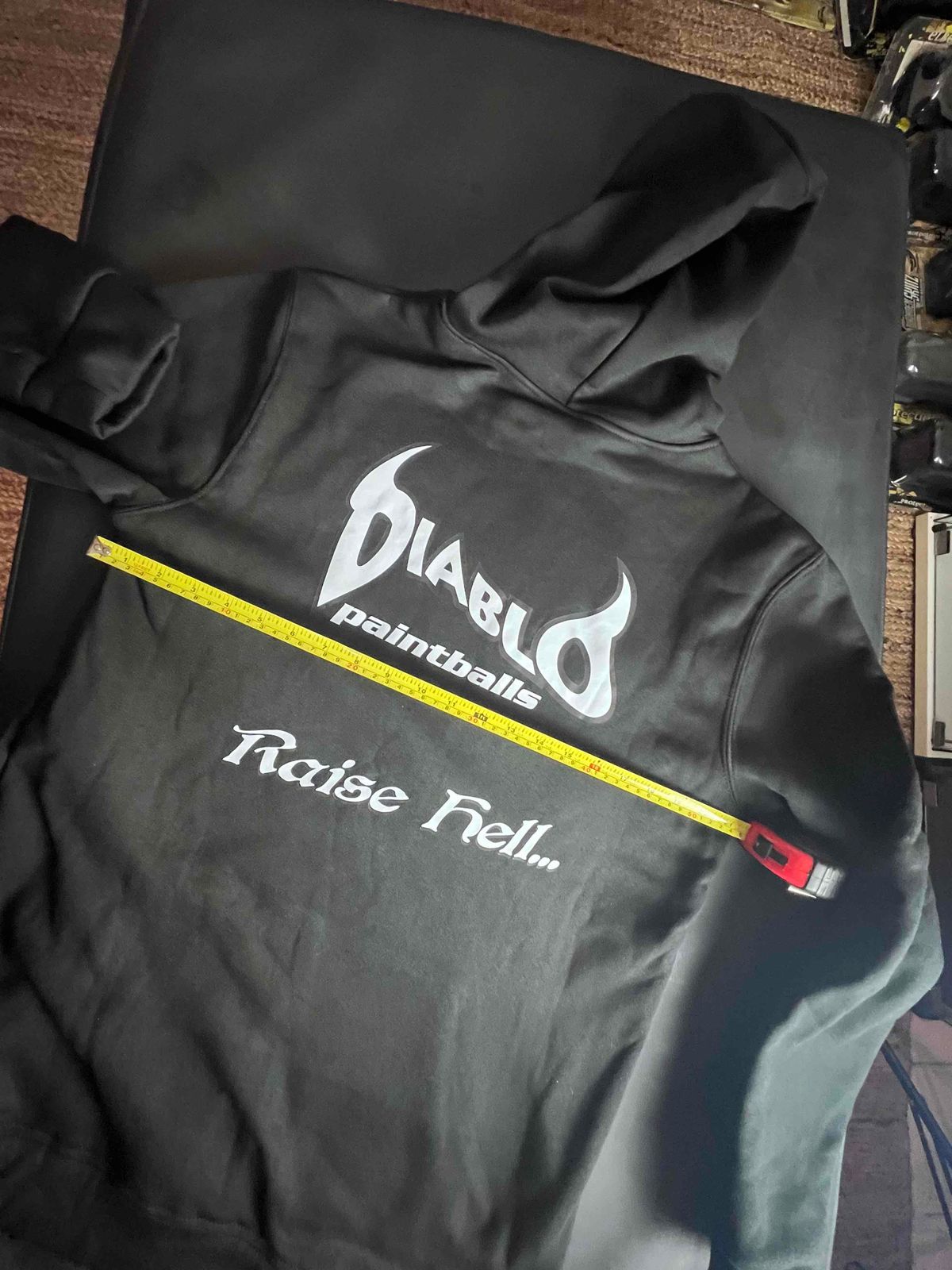 Diablo Paintball Trauma Hoodie - Size L  - Bonus Vtg Diablo Sticker Sheets - NOS