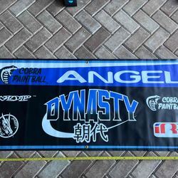 🔥 Dynasty Cobra Paintball Angel Banner c.2002 - two sides - vtg, mint