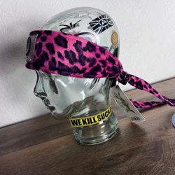 Angel x Bunkerking Paintball Headband - Pink Snow Leopard - Vintage - Padded