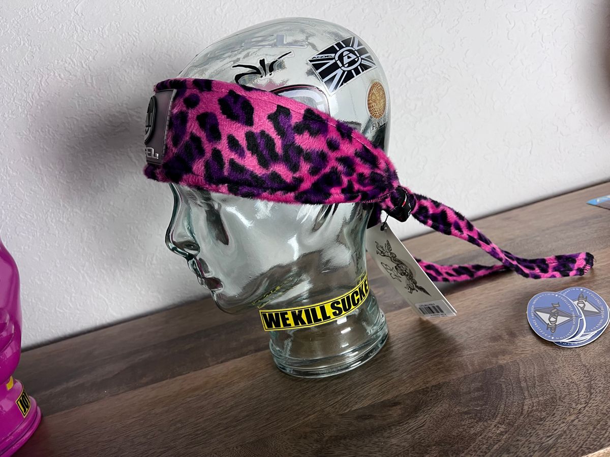 Angel x Bunkerking Paintball Headband - Pink Snow Leopard - Vintage - Padded