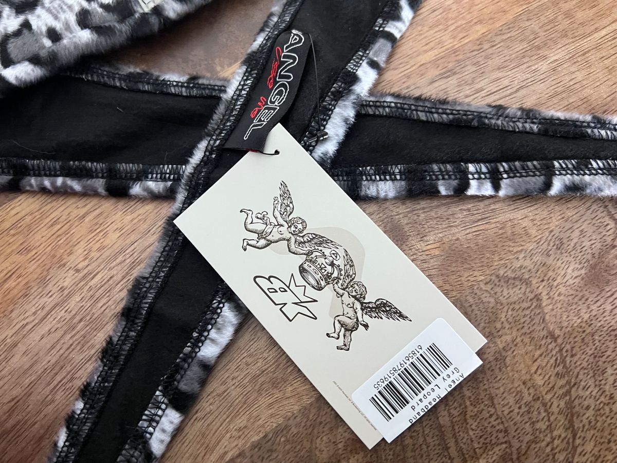 Angel x Bunkerking Paintball Headband - Grey Snow Leopard - Vintage - Padded
