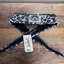 Angel x Bunkerking Paintball Headband - Grey Snow Leopard - Vintage - Padded