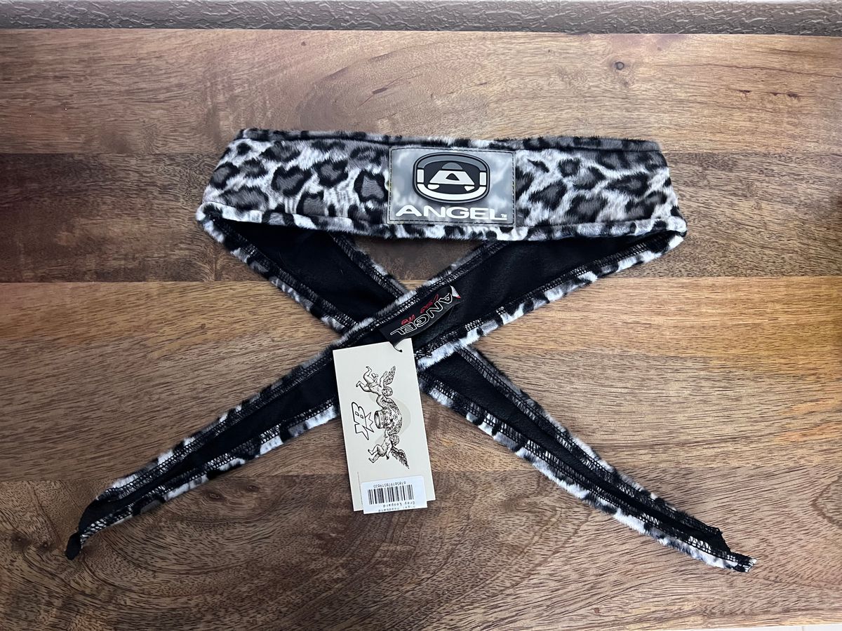 Angel x Bunkerking Paintball Headband - Grey Snow Leopard - Vintage - Padded