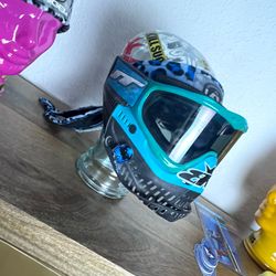 Angel x Bunkerking Paintball Headband - Blue Snow Leopard - Vintage - Padded