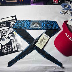 Angel Paintball Headband - BLUE TIGER + Angel Visor + Angel Sticker Sheet Lot