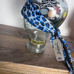 Angel x Bunkerking Paintball Headband - Blue Snow Leopard - Vintage - Padded