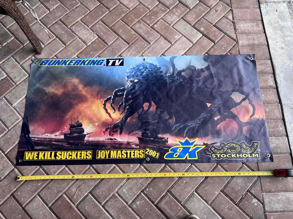 Bunkerking Joy Masters 2001 Cthulhu Banner - vtg, mint