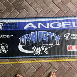 Dynasty Cobra Paintball Angel Banner c.2002 - two sides - vtg, mint 